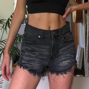 Express Redone Black Jeans Shorts